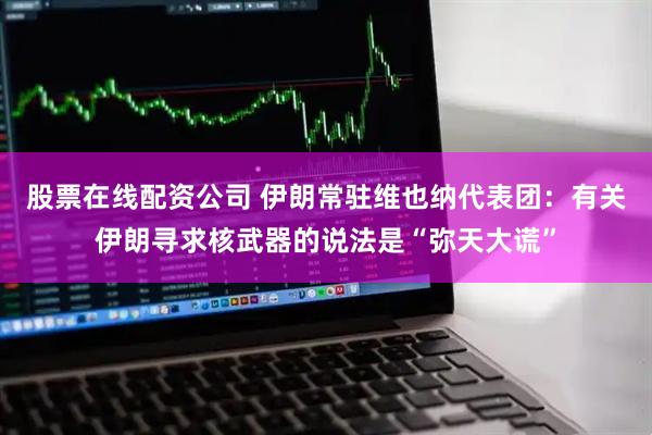 股票在线配资公司 伊朗常驻维也纳代表团：有关伊朗寻求核武器的说法是“弥天大谎”